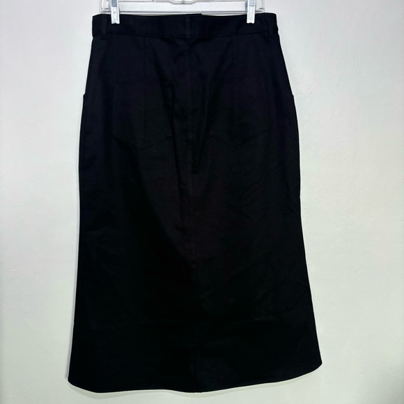 Who What Wear Collection Mack Flared Midi Skirt in Licorice Size Large NEW Slit - Picture 6 of 12
